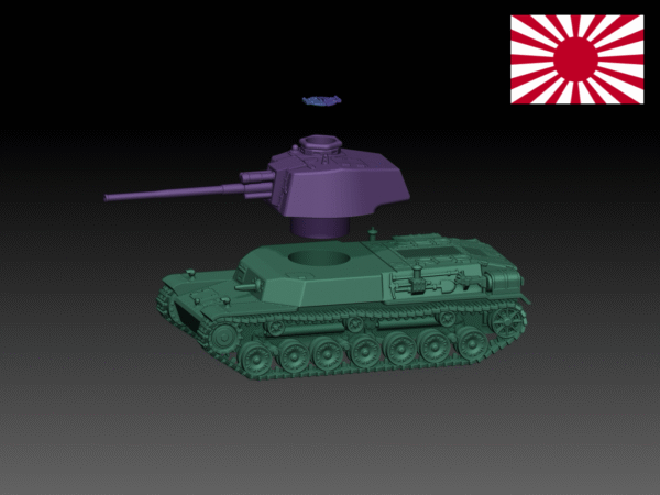 HINODE 1/144レジンキット　未塗装 WW2 日本陸軍 四式中戦車 チト　B - 画像 (5)